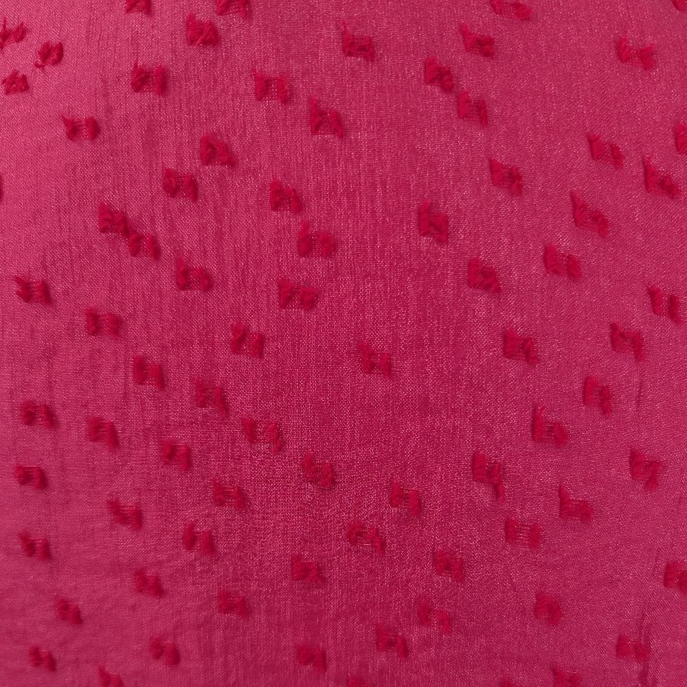 Chelsea28 Hot Pink Ruffle Cap Sleeve Deep V-Neck Organza Midi Dress Medium - Picture 6 of 8